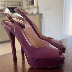 New plum pinup retro Slingback Heels 37